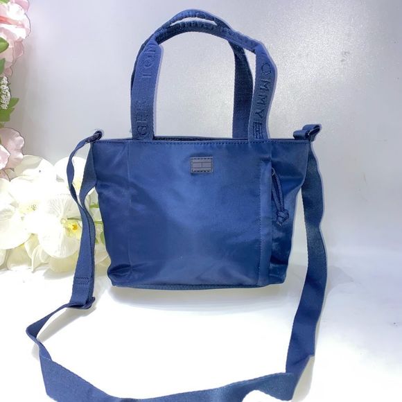 Tommy Hilfiger Canvas Tote Blue Small - Picture 1 of 11